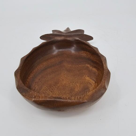 Vintage Genuine Monkey Pod Wood Hand Crafted Pineapple Dish Philippines - Picture 2 of 11